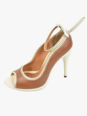 Dolce & Gabbana Peep-toe Pumps, No. 7436, Tan, 8.5